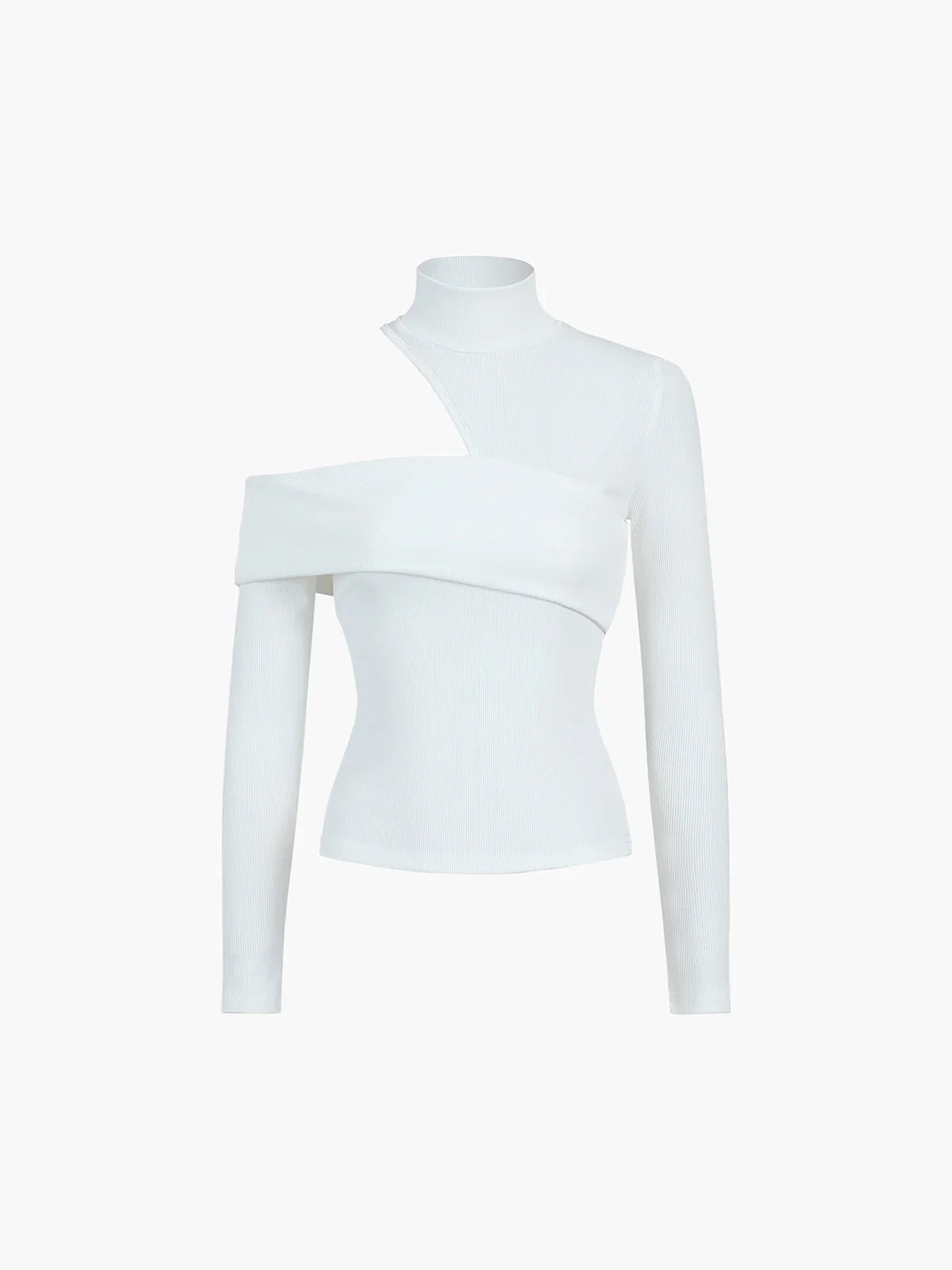 Ava Women's Asymmetric Top - fabric and finish detail