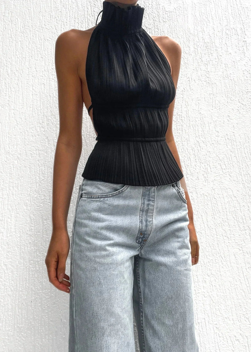 Esme Women's Pleated Top - full-length view