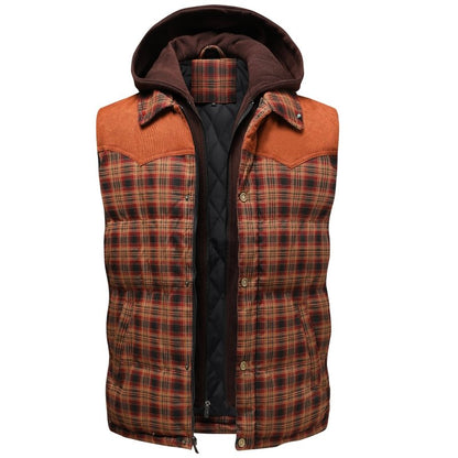 Jasper Men's Plaid Puffer Jacket - back view