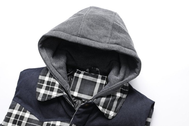 Jasper Men's Plaid Puffer Jacket - front view