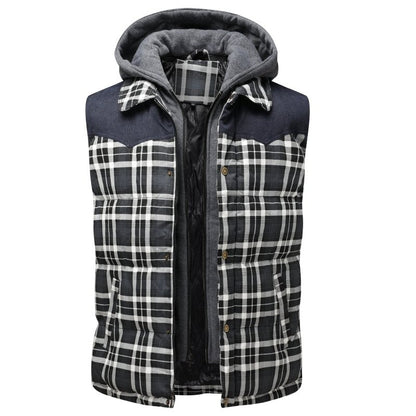 Jasper Men's Plaid Puffer Jacket - front view