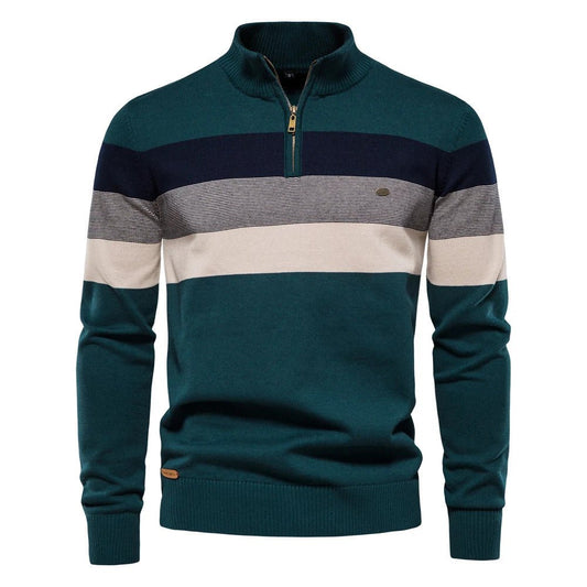 Theo Men's Striped Sweater - styled view