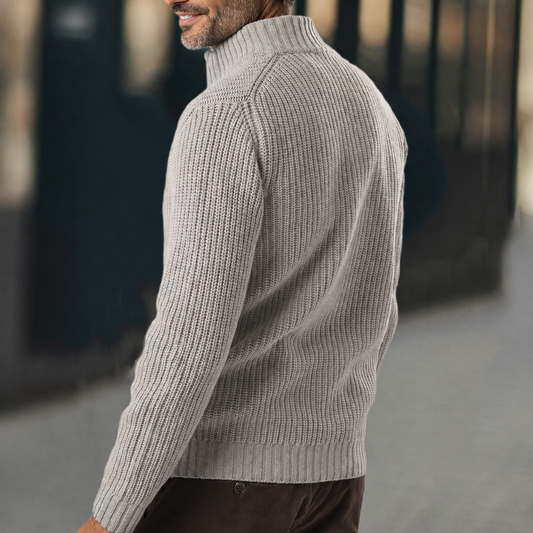 Ambrose Men's Ribbed Knit Sweater - styled view