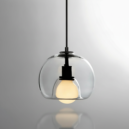 ClydeGlass clear handblown glass pendant light fixture