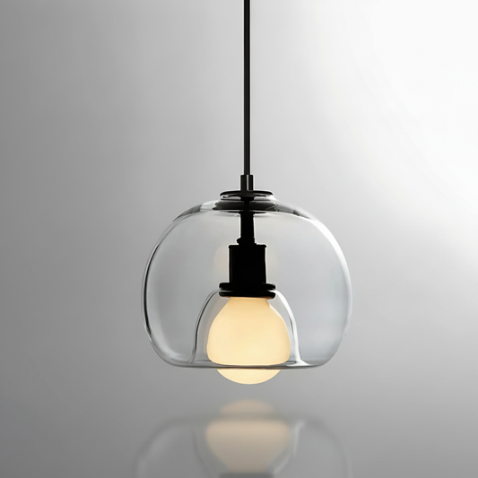 ClydeGlass clear handblown glass pendant light fixture