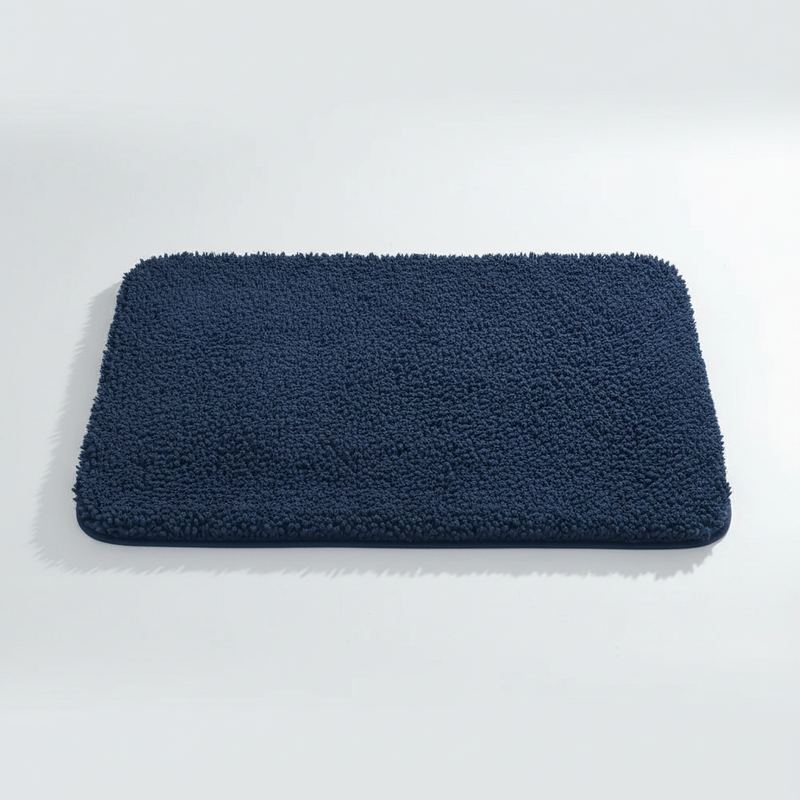 Ultra-Soft Plush Bath Rug in Blue on clean premium background