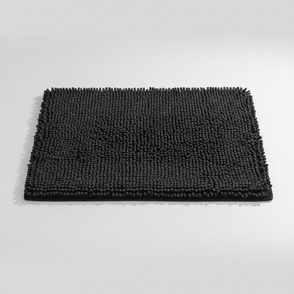 Plush Chenille Bath Mat - Black