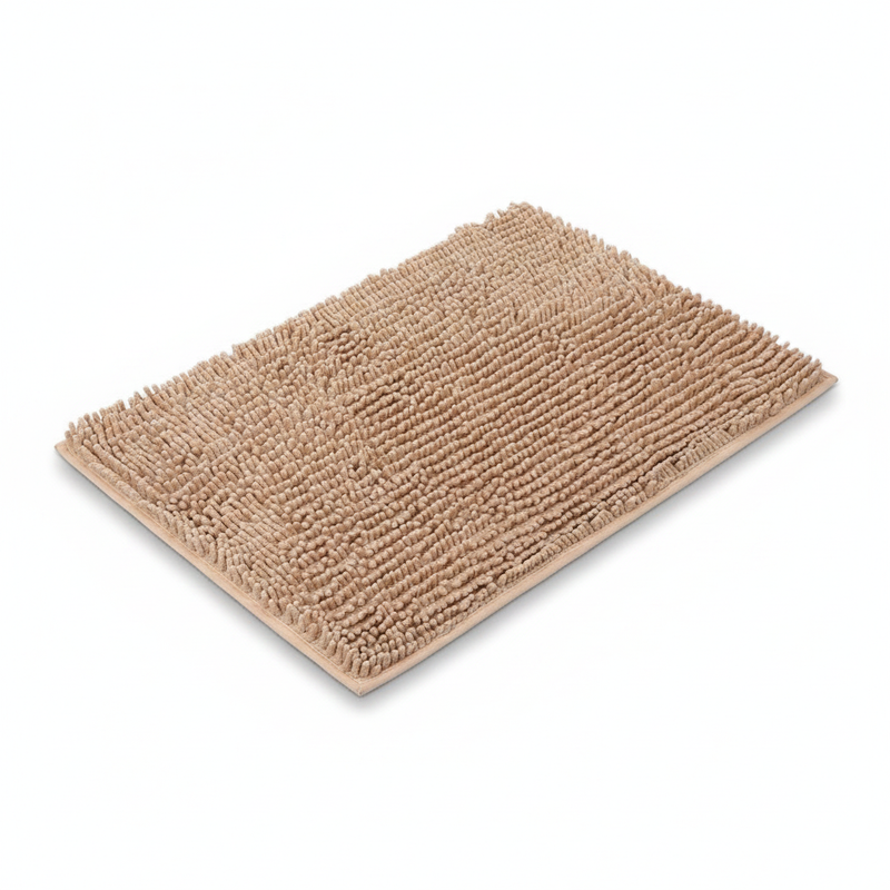 Plush Chenille Bath Mat - Brown