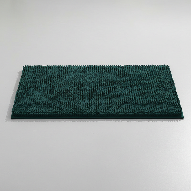 Plush Chenille Bath Mat - Dark Green