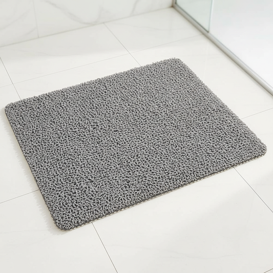Microban non-slip shower mat in grey, premium product photo