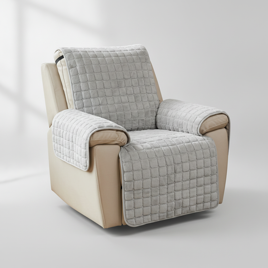 Quilted Recliner Chair Cover - Charcoal Gray
