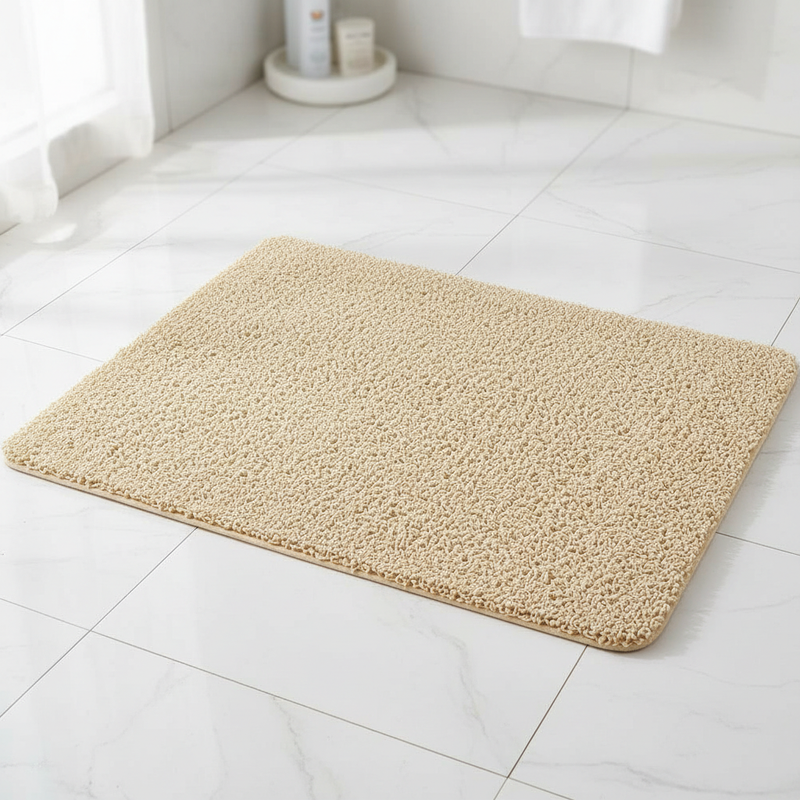 Microban non-slip shower mat in beige, premium product photo