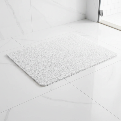 Microban non-slip shower mat in white, premium product photo