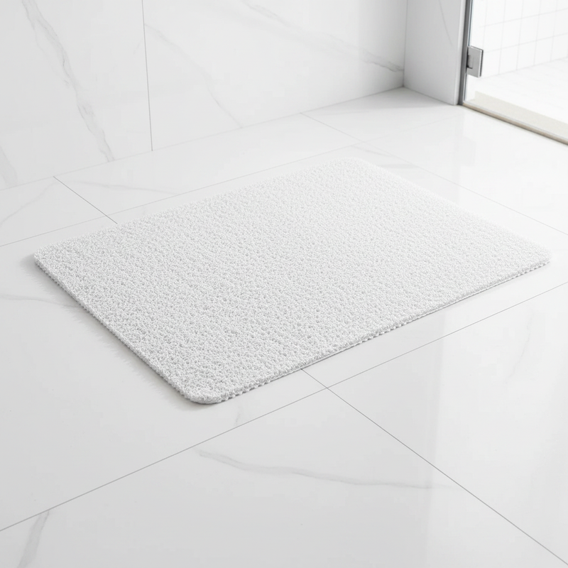 Microban non-slip shower mat in white, premium product photo