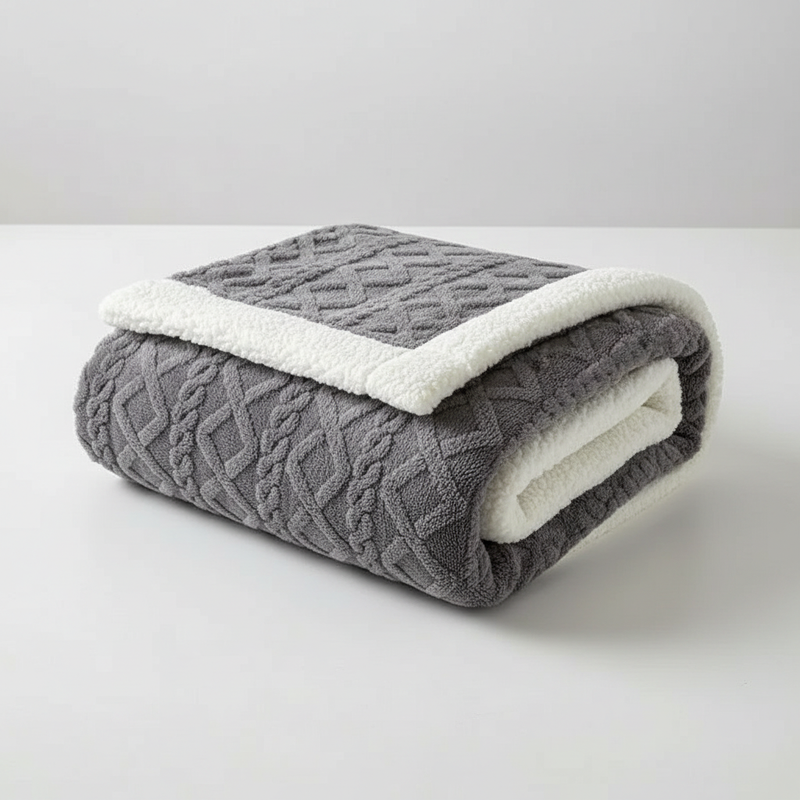 Reversible Sherpa Throw Blanket | Plush Fleece, Year-Round Comfort