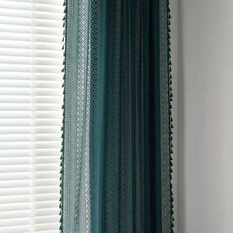Lumine Crochet Tassel Curtain | Floral Lace, Semi-Sheer