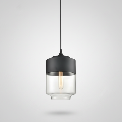 NordicGlow pendant light - Black and Clear, Nordic III jar shade