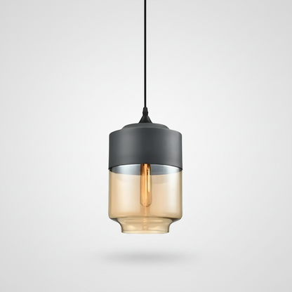 NordicGlow pendant light - Black and Amber, Nordic III jar shade