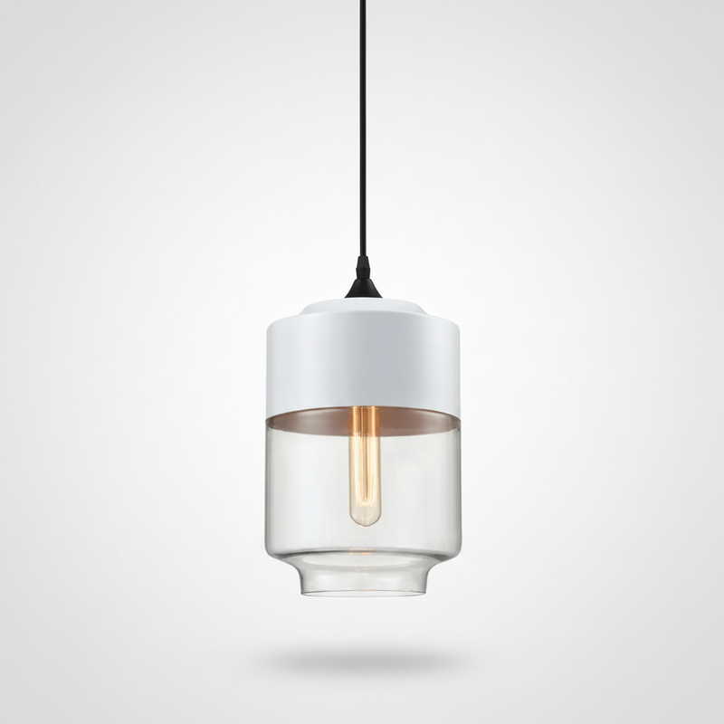 NordicGlow pendant light - White and Clear, Nordic III jar shade