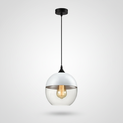NordicGlow pendant light - White and Clear, Nordic IV globe shade