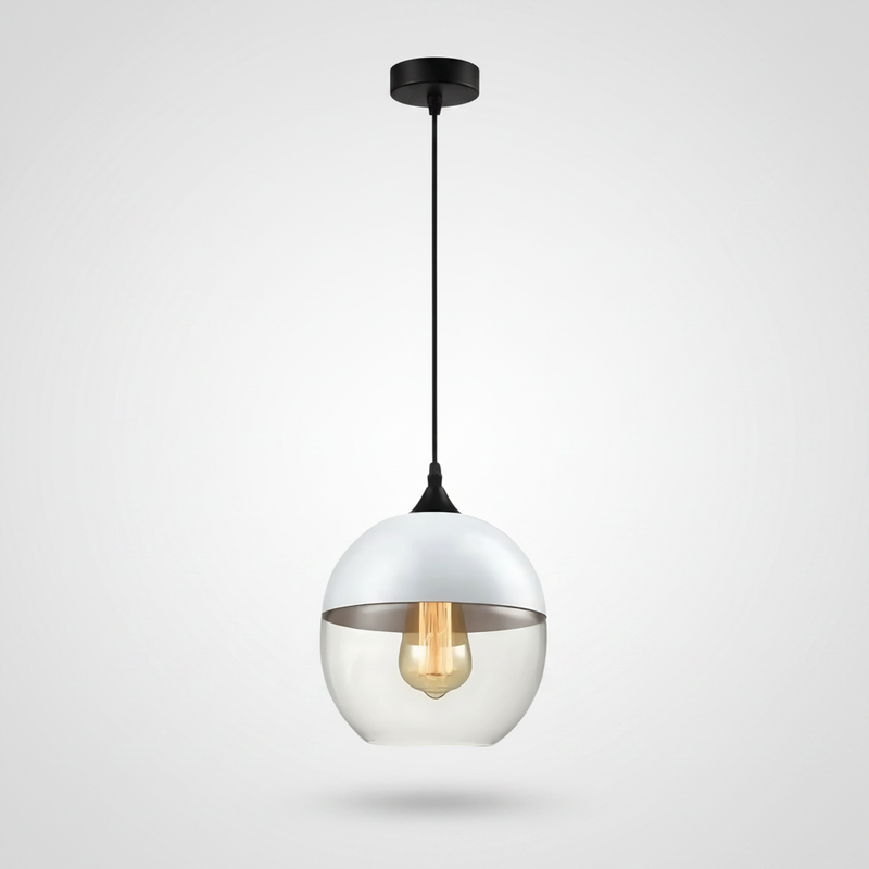 NordicGlow pendant light - White and Clear, Nordic IV globe shade