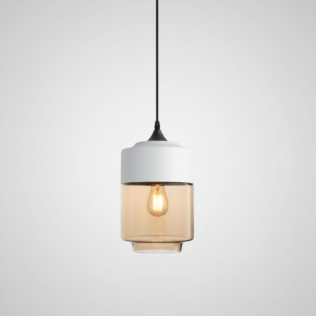 NordicGlow pendant light - White and Amber, Nordic III jar shade