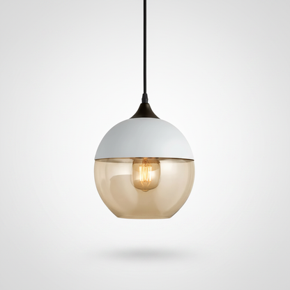 NordicGlow pendant light - White and Amber, Nordic IV globe shade