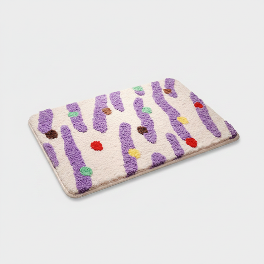 Lavender Bloom plush tufted bath mat