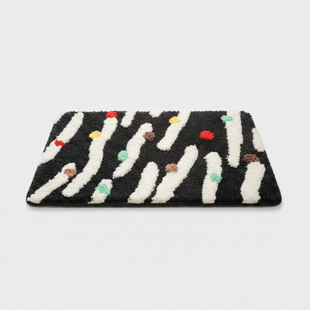 Midnight Charm plush tufted bath mat