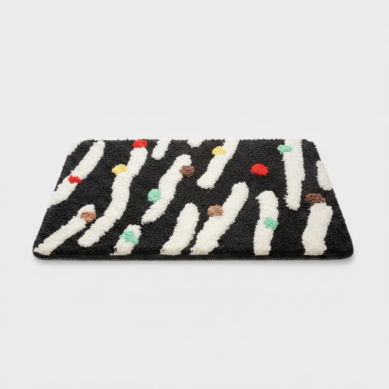 Midnight Charm plush tufted bath mat