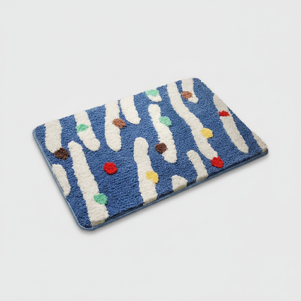 Ocean Breeze plush tufted bath mat