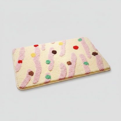 Blush Cream plush tufted bath mat