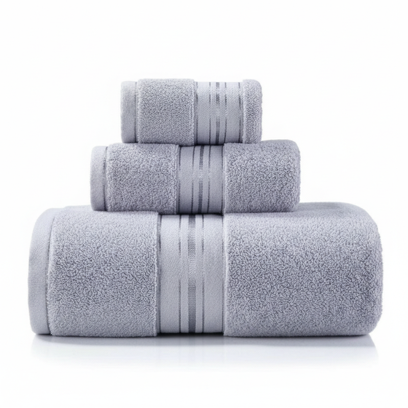 Cloud Comfort towel set light gray 3 piece