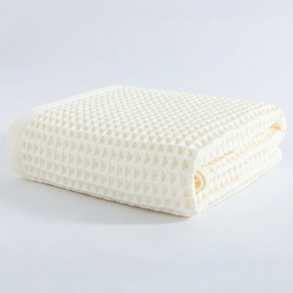 Cotton Waffle Bath Towel - Milky