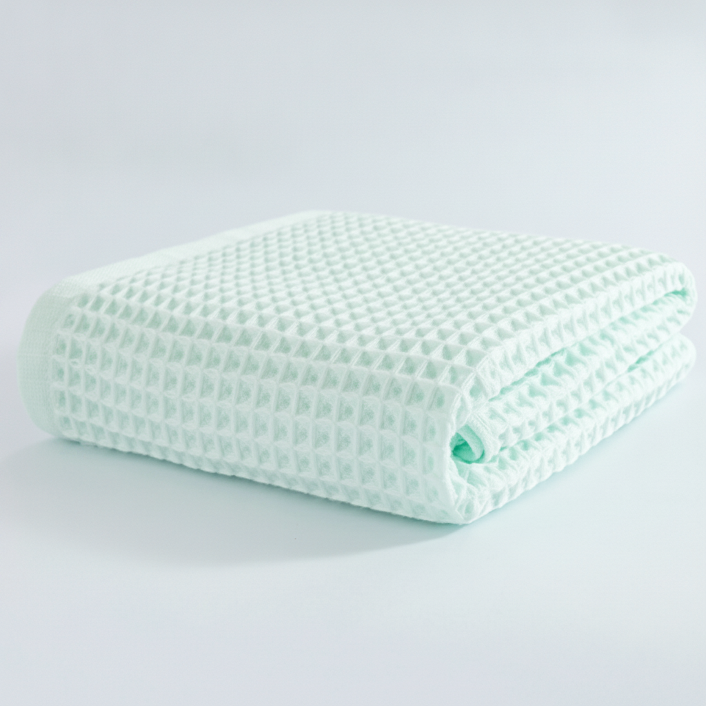 Cotton Waffle Bath Towel - Cyan