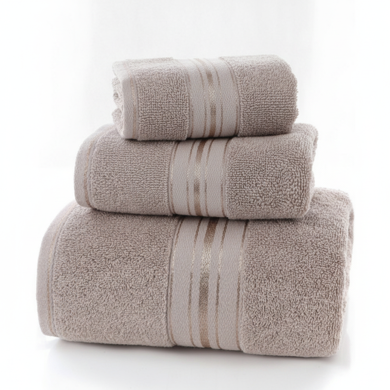 Egyptian Cotton Towel Set 3-Piece - Tuscan Tan