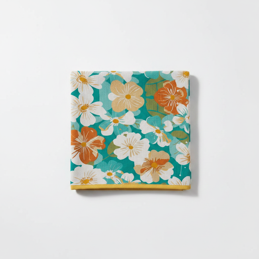 Cotton Gauze Bath Towel | Floral, Softens Over Time