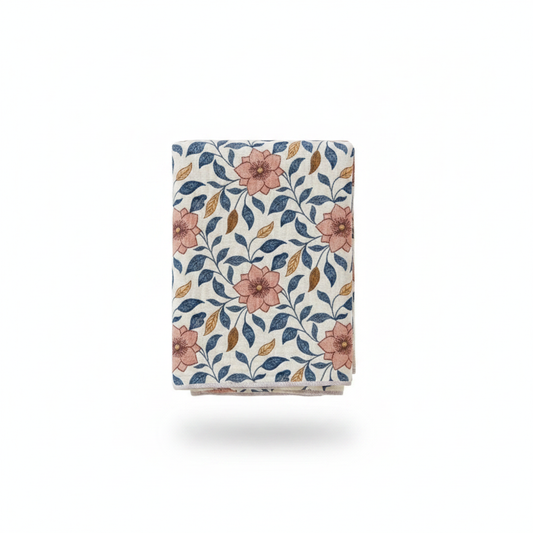 Cotton Gauze Bath Towel Floral Leaf Print