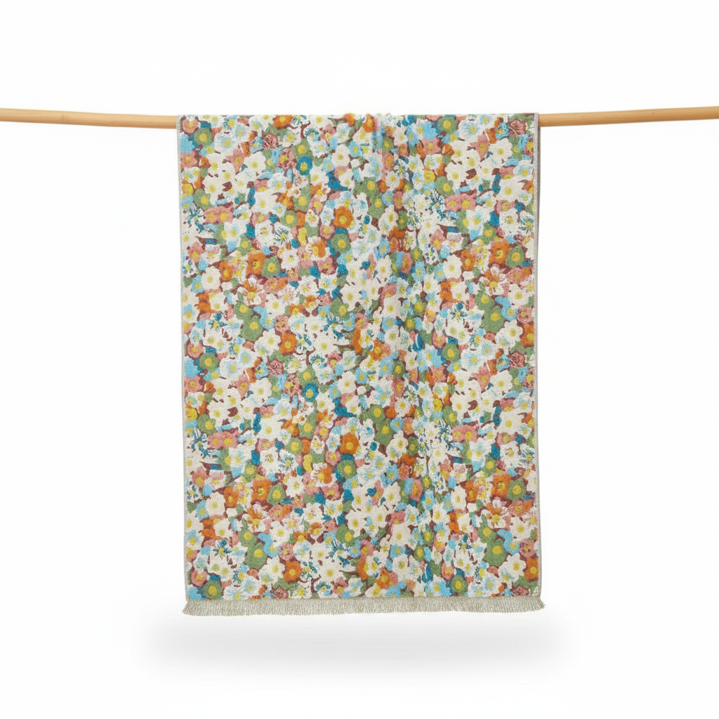Reversible Cotton Bath Towel Floral Quick-Dry