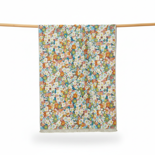 Reversible Cotton Bath Towel Floral Quick-Dry