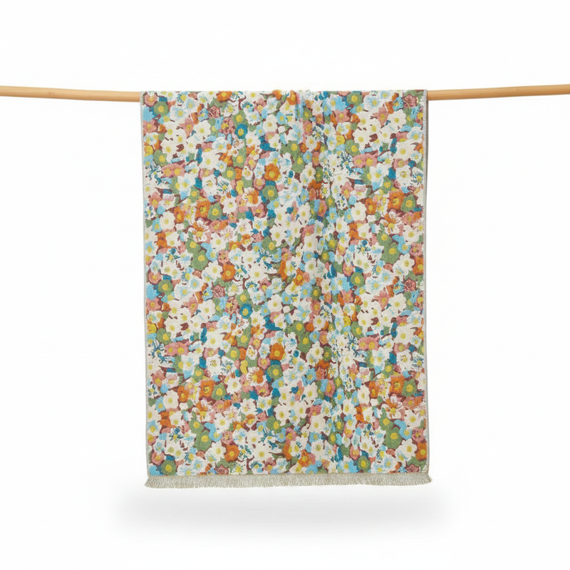 Reversible Cotton Bath Towel | Floral, Quick-Dry