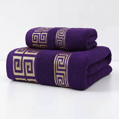 Cotton Towel Set Full Terry 2-Piece - Majestic Plum