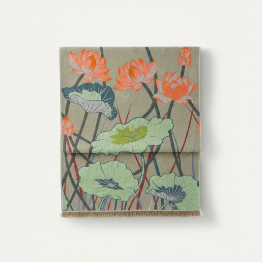Cotton Gauze Bath Towel Lotus Design
