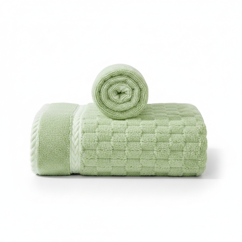 Soft Fleece Towel Set Muted Green 2-Piece