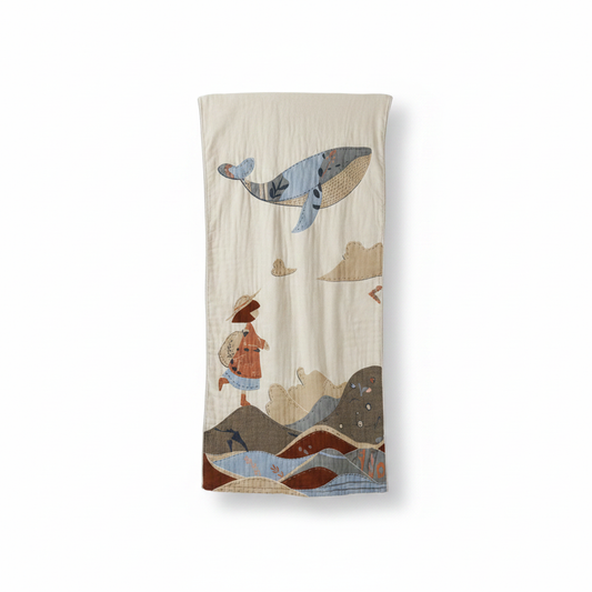 Vintage Floral Knit Towel Blanket - Ocean Voyage