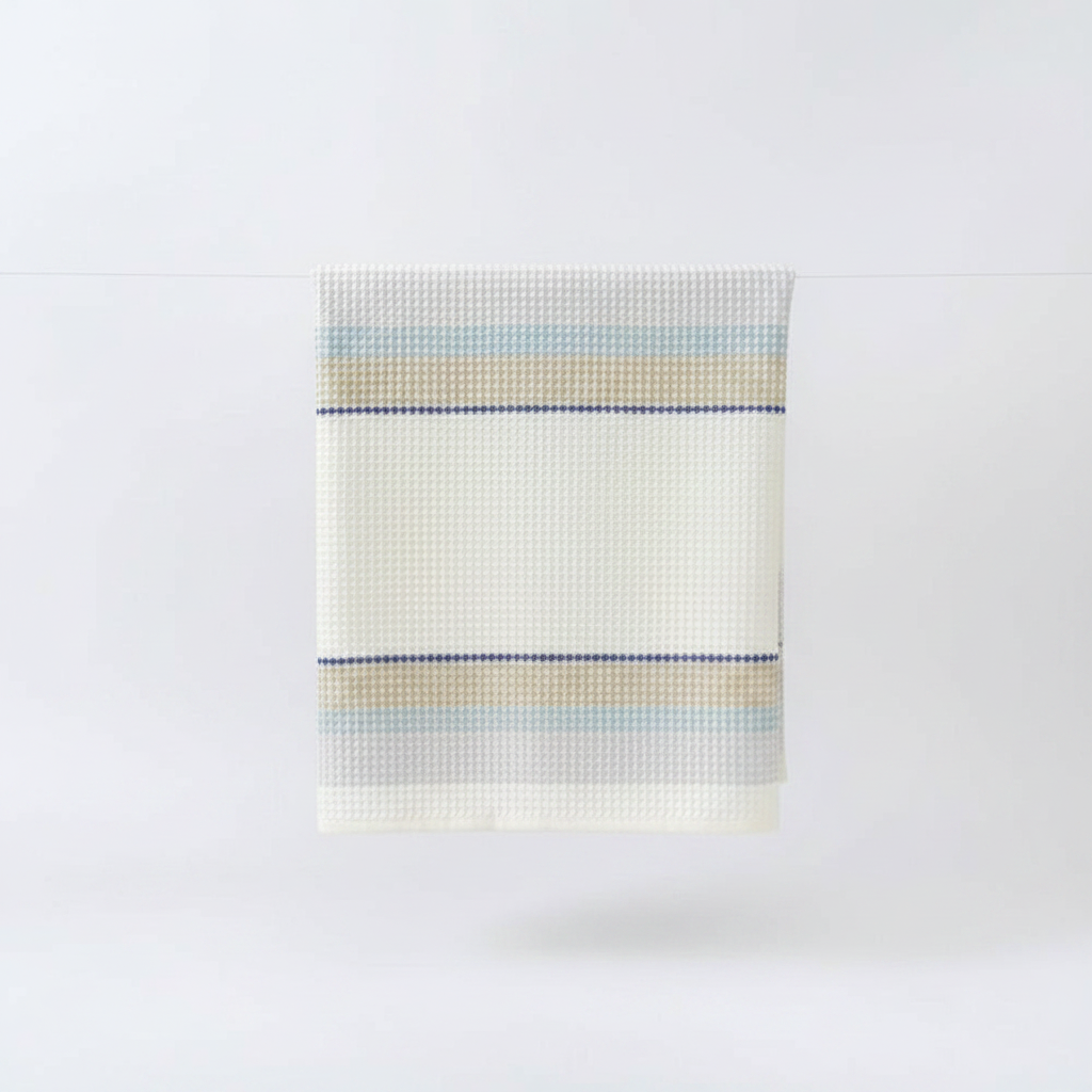 Colorblock Stripe Honeycomb Bath Towel - Light Yellow