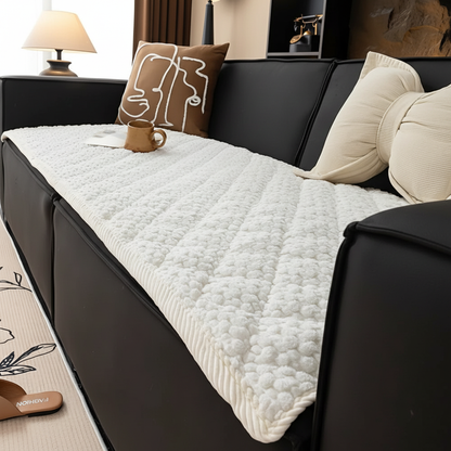 Pet-Proof Quilted Sofa Cover - Ivory Bliss
