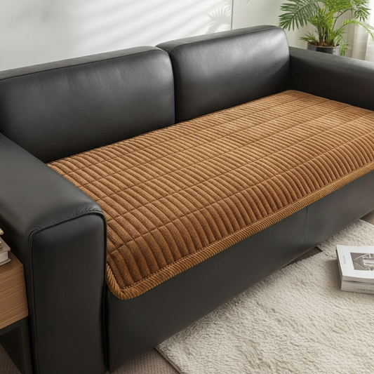 Cozy Quilted Couch Cushion Protector - Golden Amber