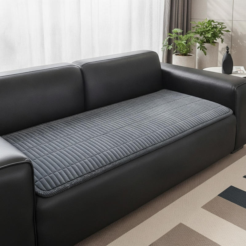 Cozy Quilted Couch Cushion Protector - Slate Gray