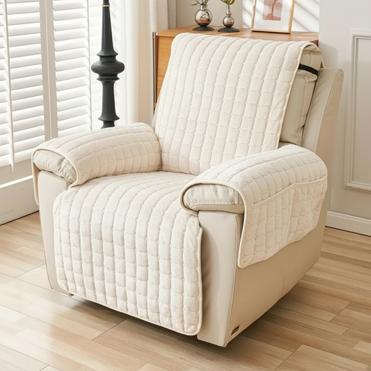Snug Grid Recliner Chair Cover - Sand